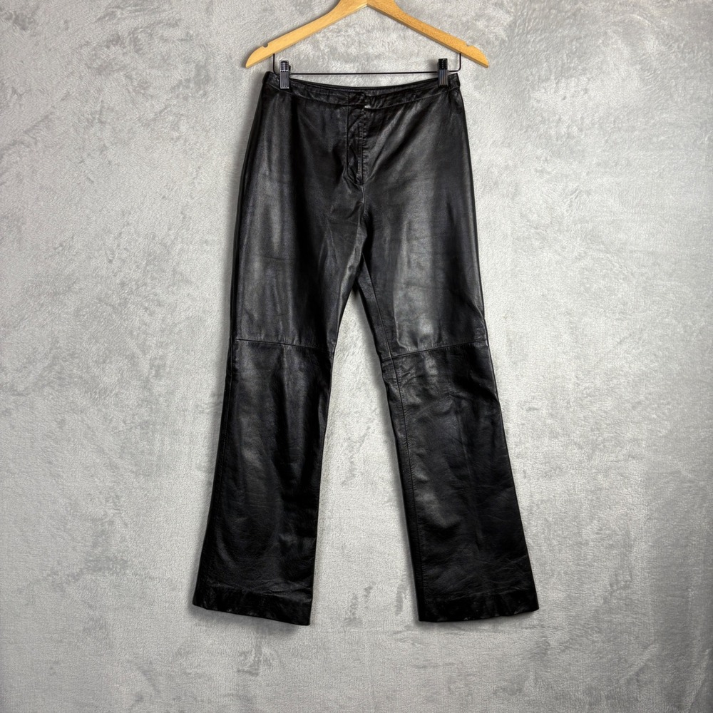 Danier Leather Pants Straight Leg Size 6 Biker Grunge Y2K Edgy Festival